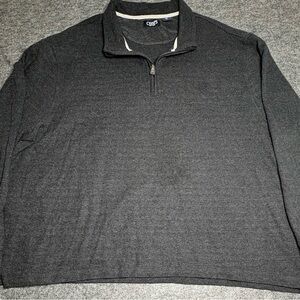 Chaps Men’s Pullover Gray Sweater 1/4 Zip Front Long Sleeve Cotton Blend 4XB
